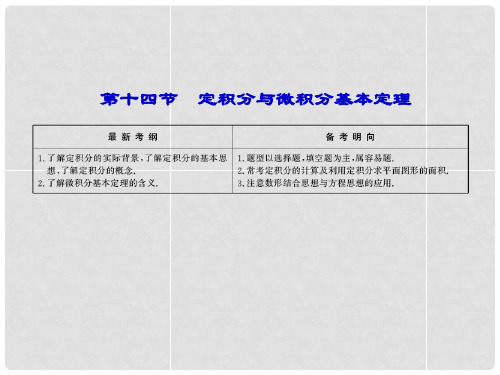 高考数学总复习 214定积分与微积分基本定理课件 理 新