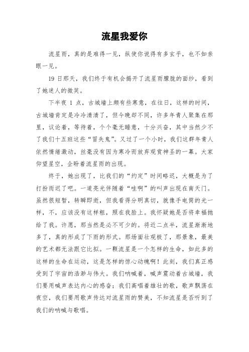 流星我爱你_初中作文