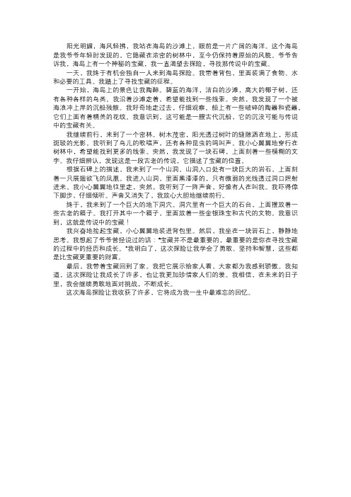 我在海岛上的探险故事