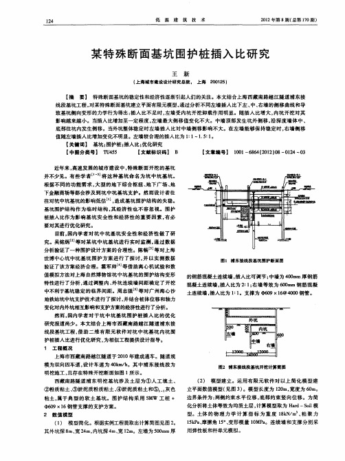某特殊断面基坑围护桩插入比研究