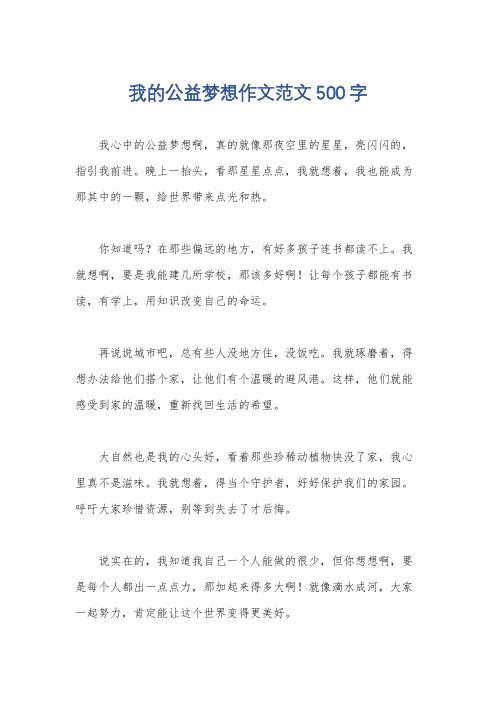 我的公益梦想作文范文500字