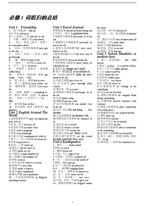 人教版英语课本全部词组归纳总结