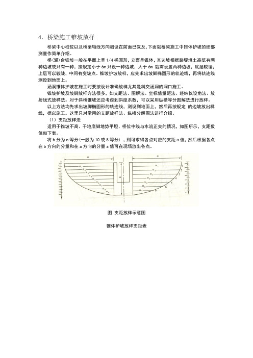 桥梁施工锥坡放样