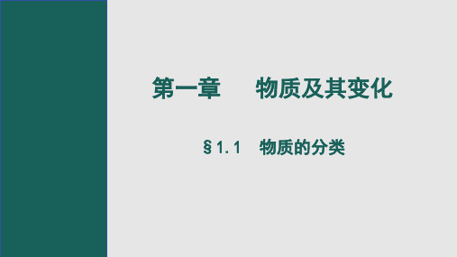 1.1.1物质的分类++课件++2024-2025学年高一上学期化学人教版(2019)必修第一册+