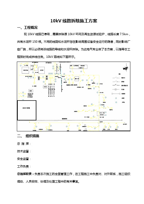 10kv线路拆除施工组织方案