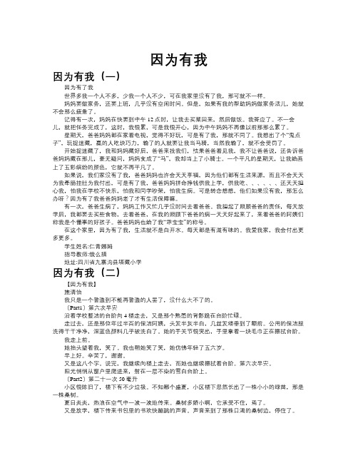 因为有我作文共九篇