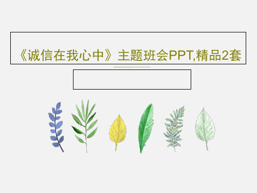 《诚信在我心中》主题班会PPT,精品2套49页PPT