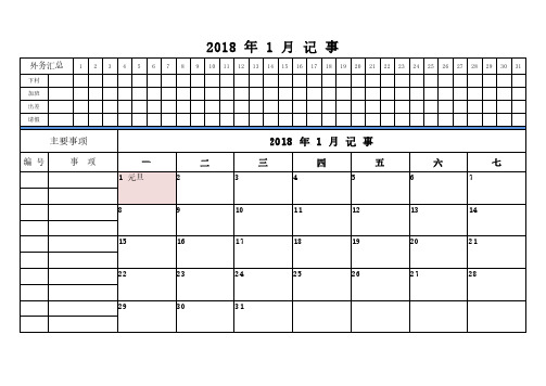 2018年度工作日志记录表