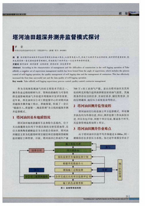 塔河油田超深井测井监督模式探讨