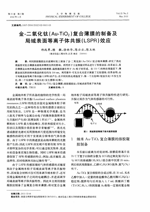 金-二氧化钛(Au-TiO_2)复合薄膜的制备及局域表面等离子体共振(LSPR)效应