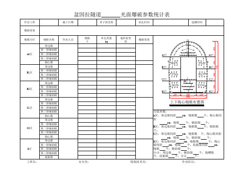 隧道开挖炮眼统计表