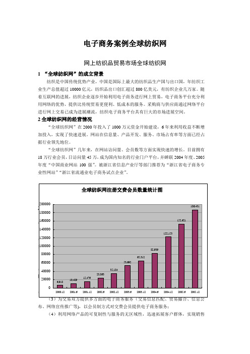 电子商务案例全球纺织网