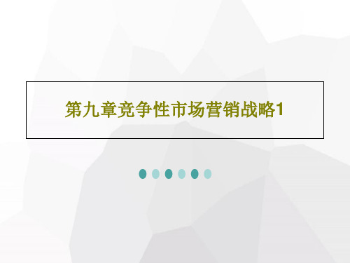 第九章竞争性市场营销战略133页PPT