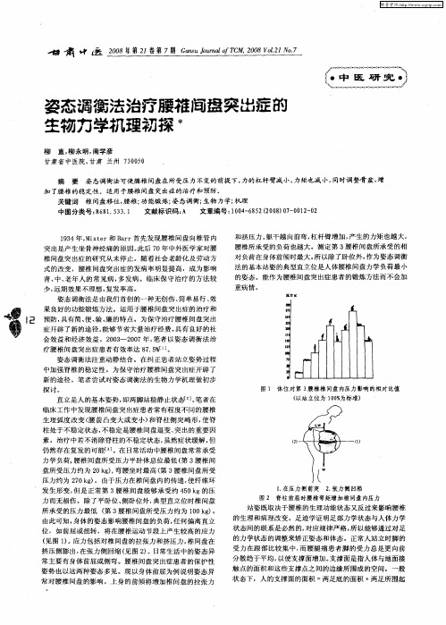 姿态调衡法治疗腰椎间盘突出症的生物力学机理初探