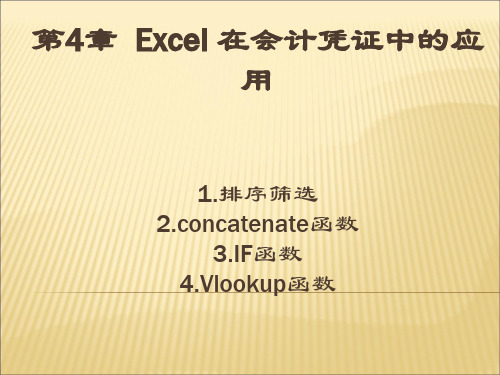 第4章excel在会计凭证中的应用精品PPT课件