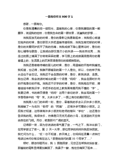 一路有你作文800字