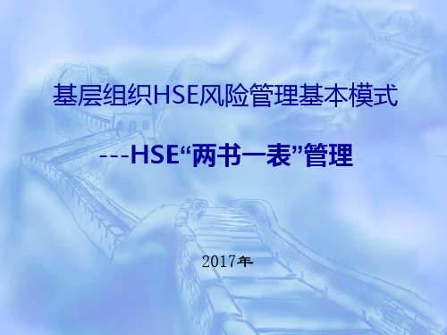 工程建设施工两书一表(HSE)课题专项解读