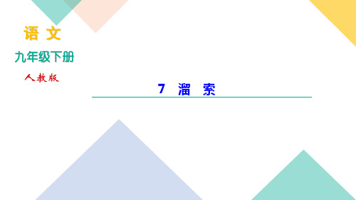 7 溜 索讲练课件——河北省九年级语文下册部编版