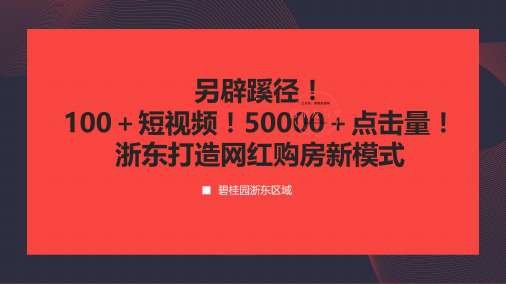 2020碧桂园【浙东区域】打造网红购房新模式总结案 房地产抖音营销