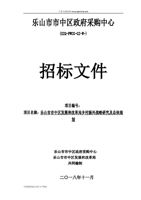 发展和改革局村振兴战略研究及总体规划公开采购招投标书范本