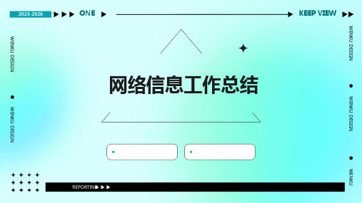 网络信息工作总结PPT