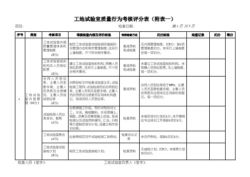 工地试验室考核评分表