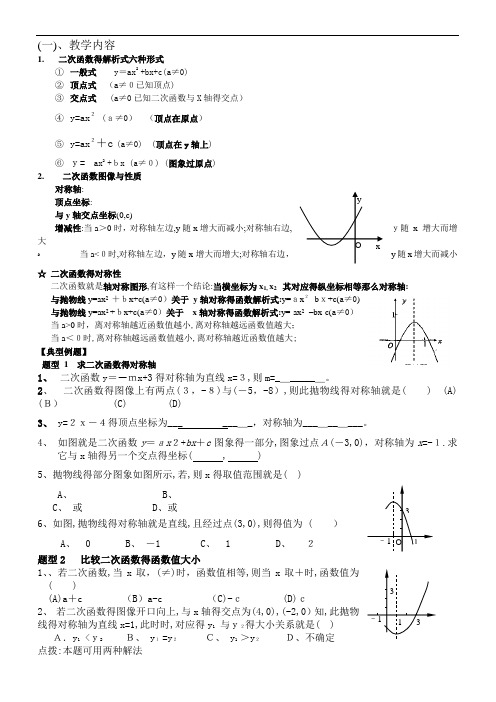 二次函数的对称性