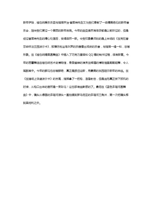 2022北.新年音乐会听后感200字