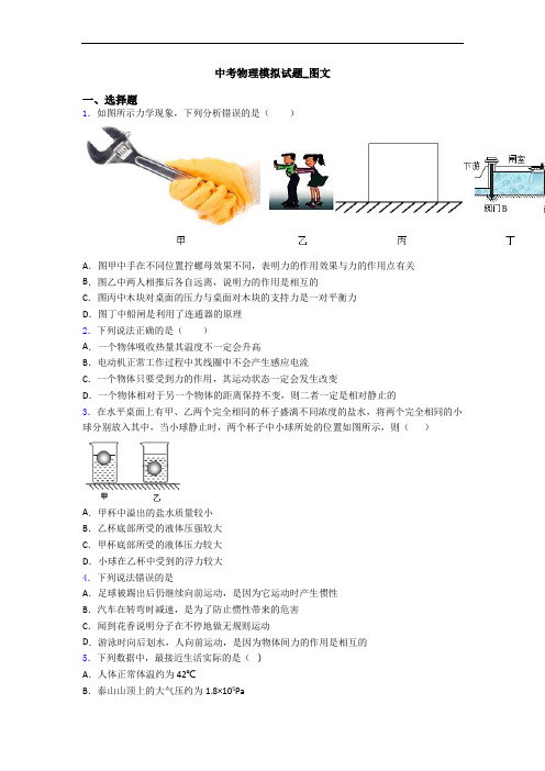 中考物理模拟试题_图文