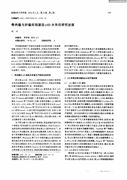 骨肉瘤与肿瘤抑制基因p53关系的研究进展