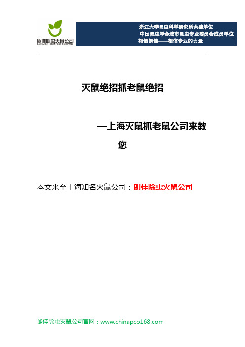 抓老鼠绝招灭鼠绝招 上海灭鼠抓老鼠公司来教您