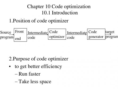 山东大学编译原理Chapter10_Code optimization