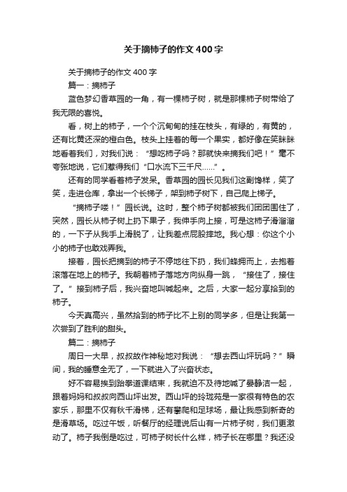 关于摘柿子的作文400字