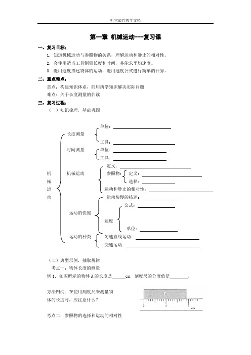 第一章 机械运动复习课