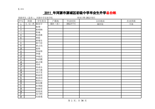 表34初级中学毕业生升学总台帐(11河实)