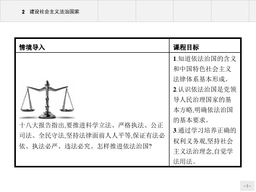 精品人教版思政选修五1.2建设社会主义法治国家ppt课件可编辑