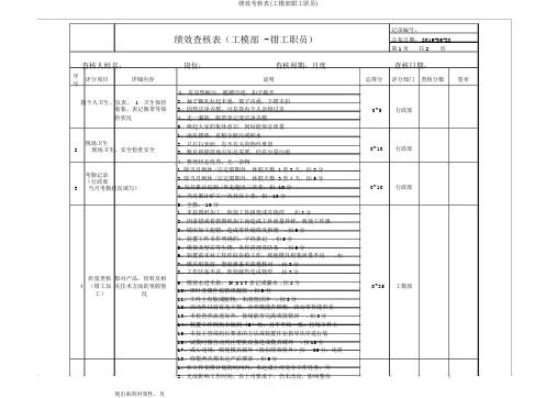 绩效考核表(工模部钳工职员)