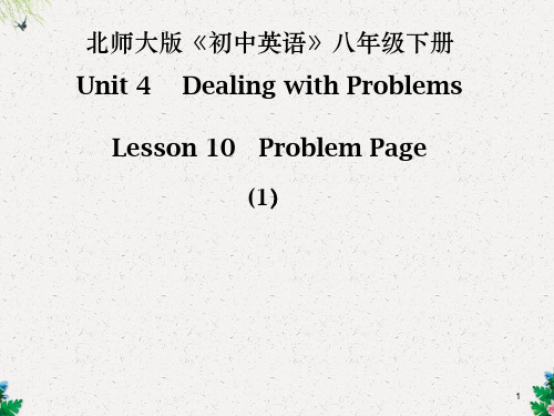 北师大版八年级下册英语课件《Unit4Lesson 10   Problem Page》 