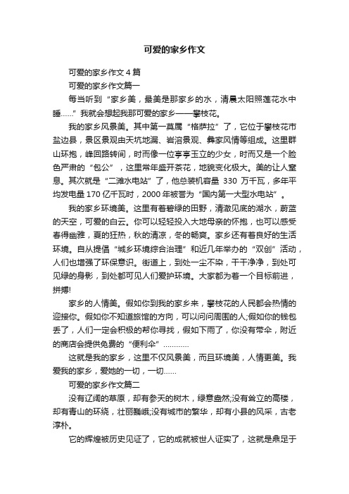 可爱的家乡作文4篇