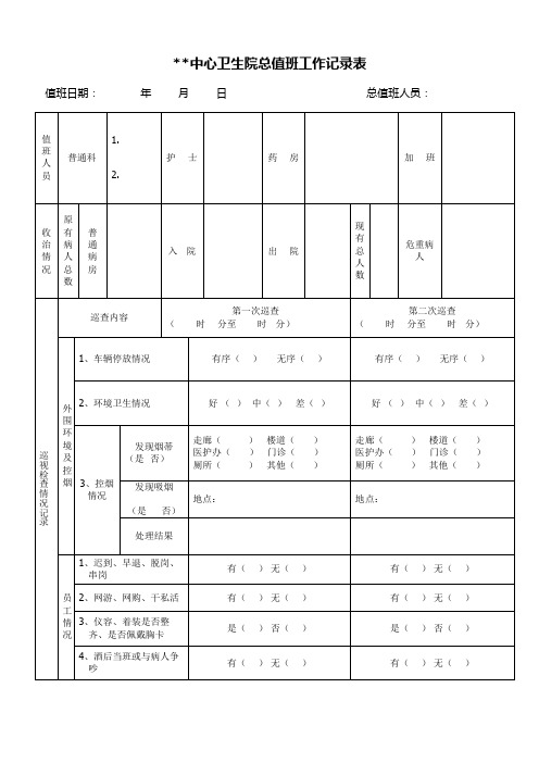 总值班记录