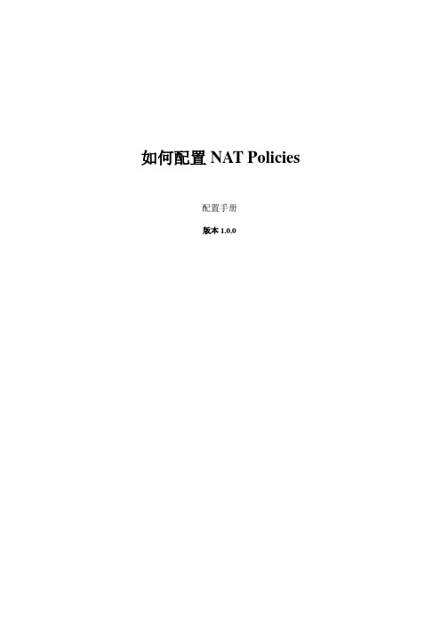 SonicWALL UTM防火墙中文手册 NAT配置