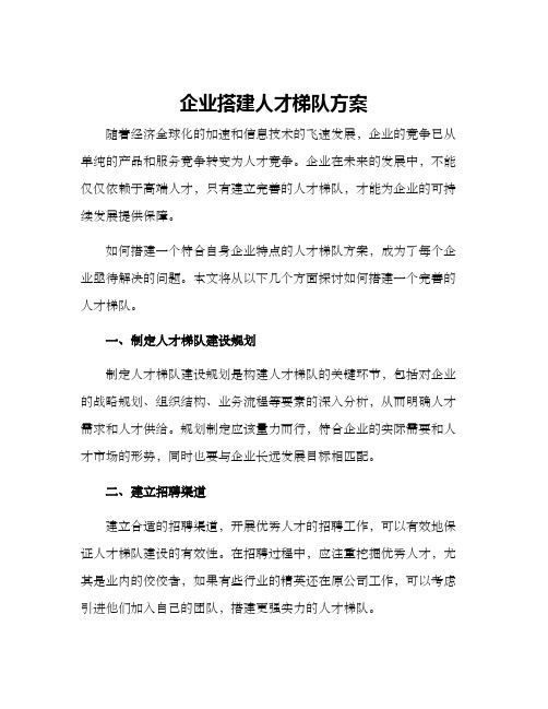 企业搭建人才梯队方案