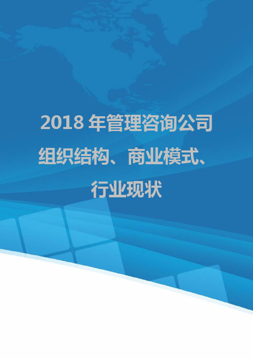 2018年管理咨询公司组织结构、商业模式、行业现状