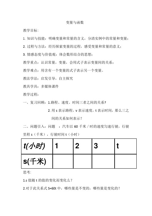 人教版八年级数学上册《十四章 一次函数.  14.1 变量与函数..  14.1 变量与函数..(通用)》优质课教案_11