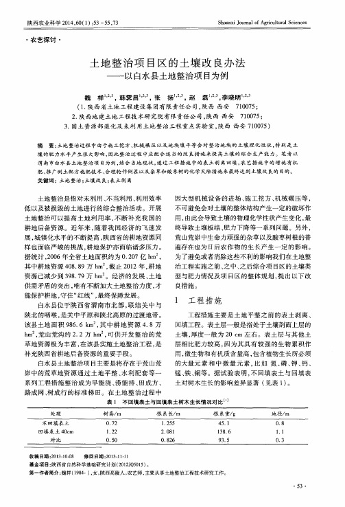 土地整治项目区的土壤改良办法——以白水县土地整治项目为例