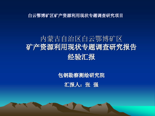 白云鄂博矿区矿产资源利用现状专题调查研究项目