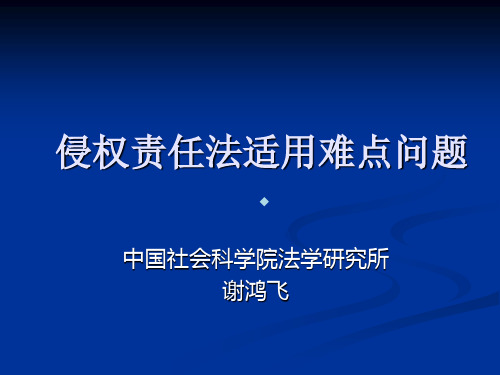 侵权责任法适用难点问题