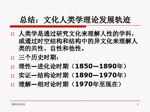 文化人类学理论发展轨迹