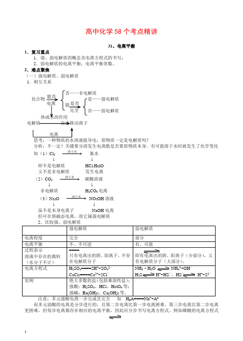 【精编】高中化学58个考点精讲31-35.doc