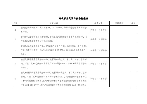 液化石油气消防安全检查表